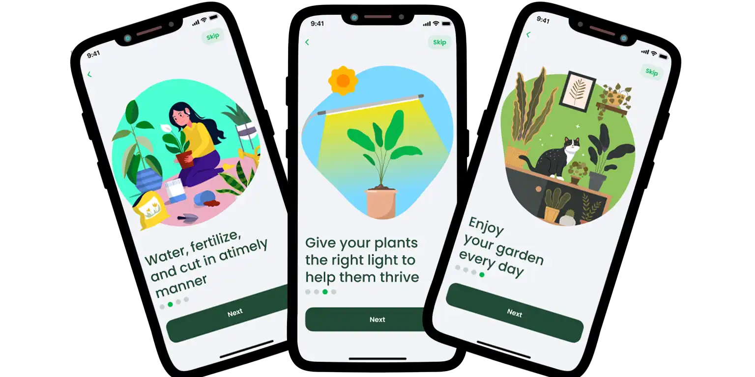 Promo screens for AI Plant Finder.