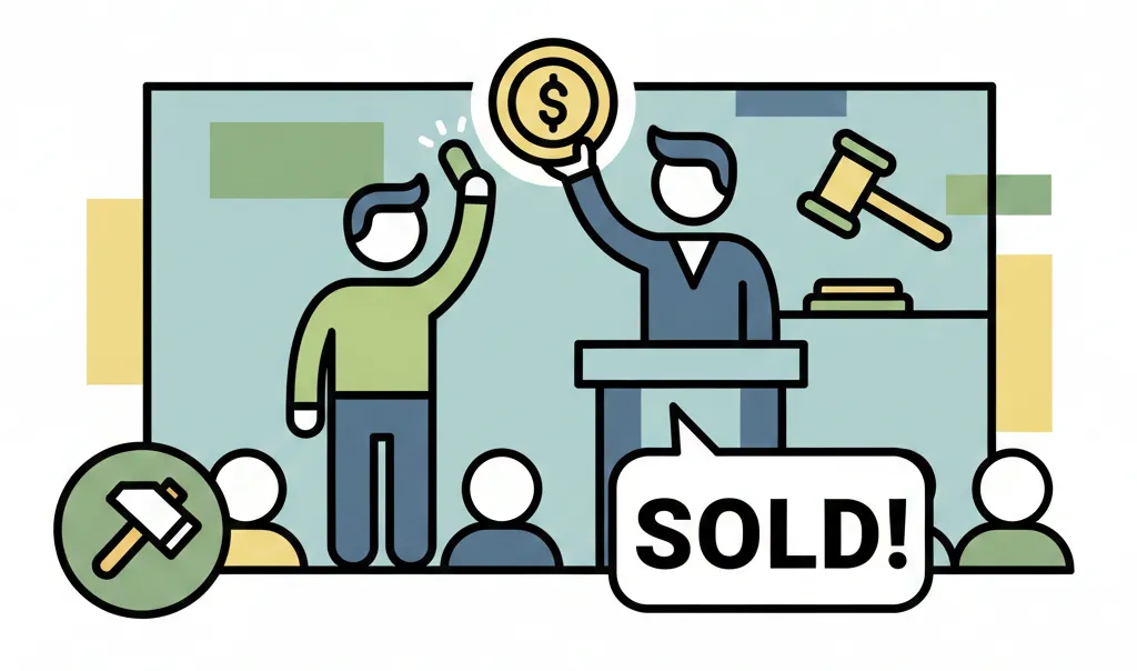 person buying a coin at an auction